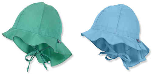 Sterntaler Mütze mit Schild und Nackenschutz PURE COLOUR in Gr. 43, azur blau