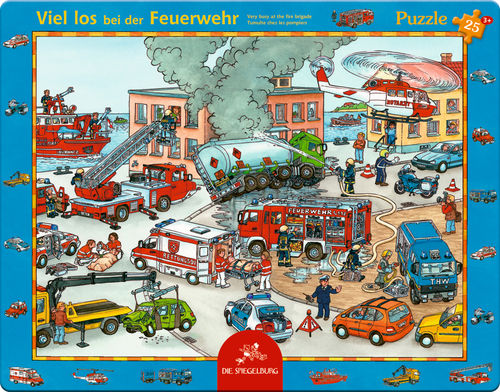 Rahmenpuzzle Viel los bei der Feuerwehr