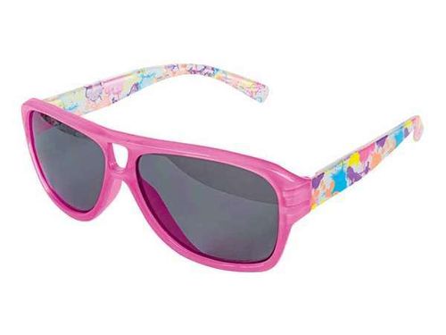 Sonnenbrille pink mit Farbklecksen